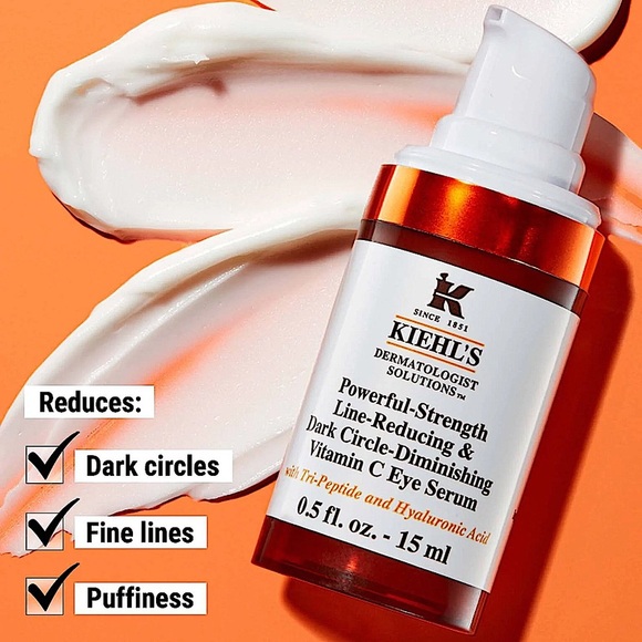 Kiehl's Powerful Strength Line Reducing & Dark Circle Vitamin C Eye Serum .5oz - Picture 3 of 3